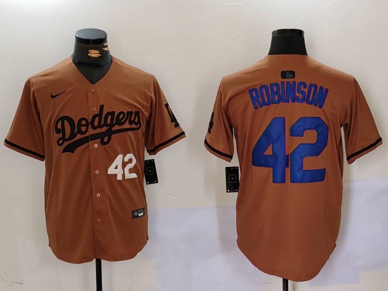 Men Los Angeles Dodgers #42 Robinson army green joint name 2024 Nike MLB Jersey style 5->los angeles dodgers->MLB Jersey